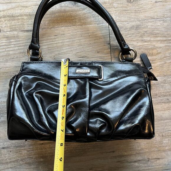 Miche Purse Black Shell Patent Leather Vintage 90s Grunge Y2K Shoulder Bag - Picture 7 of 11